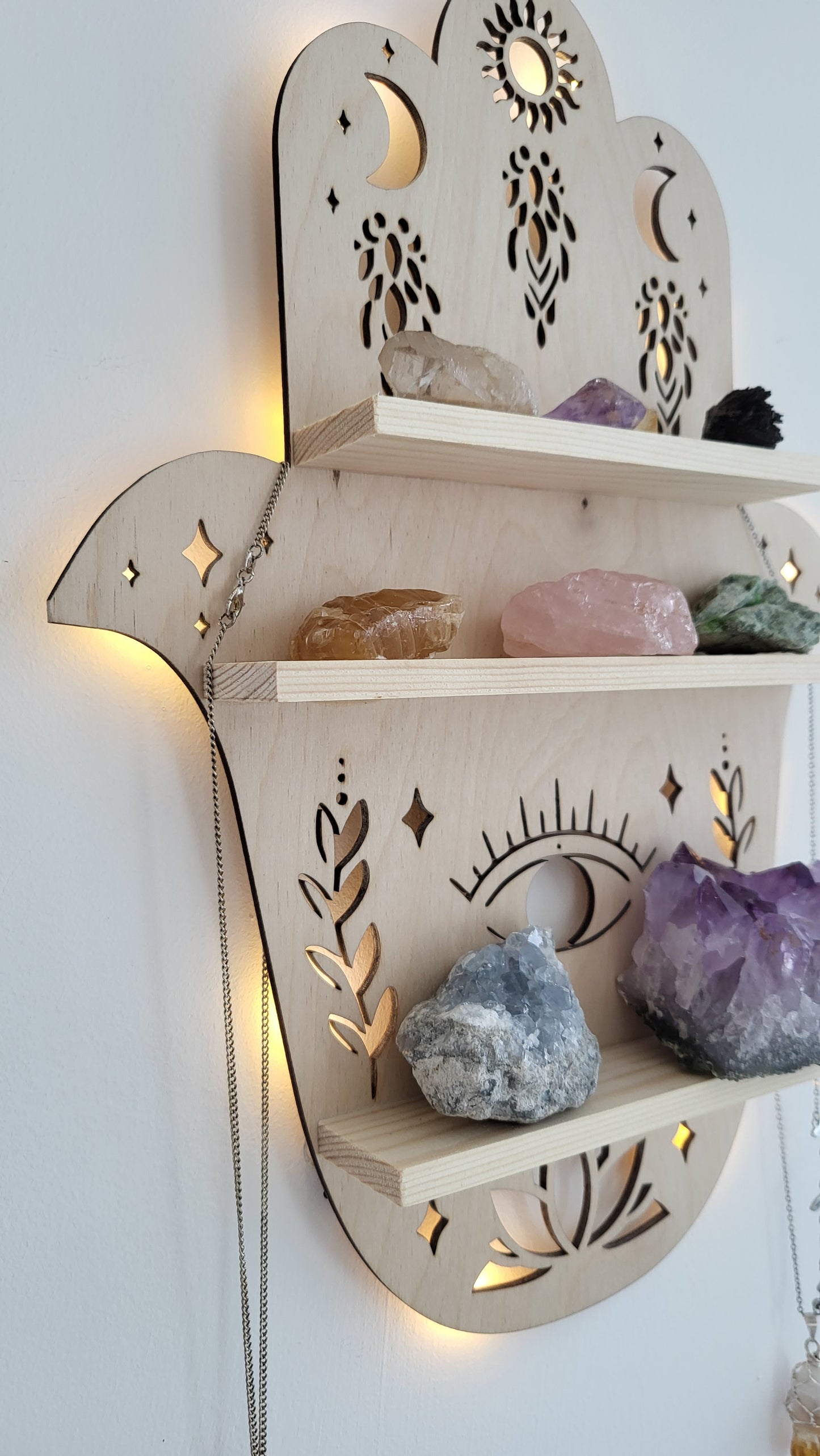 Hamsa Hand Shelve for crystals