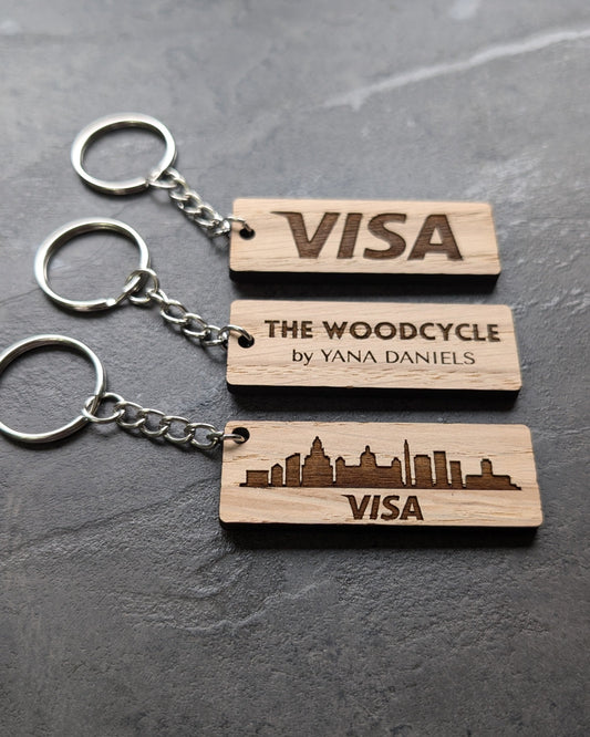 Keyring with text rectangle