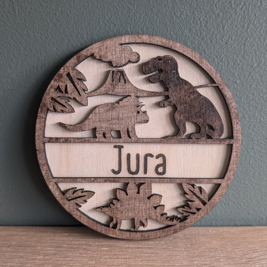 Themed name plaque Dinosaurs